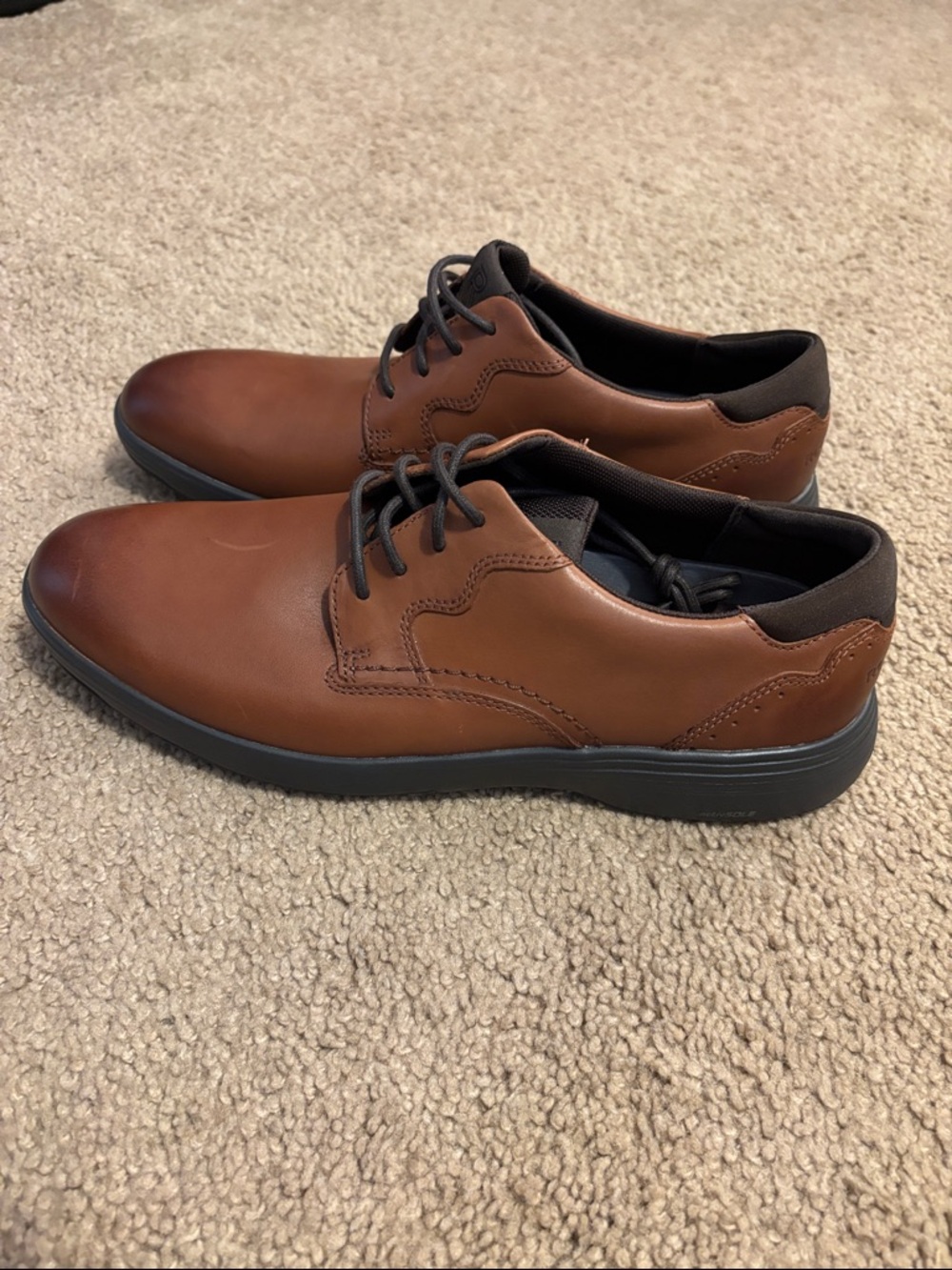 Rockport Men's Cognac Leather Derby Oxfords NWOT - Picture 6 of 7
